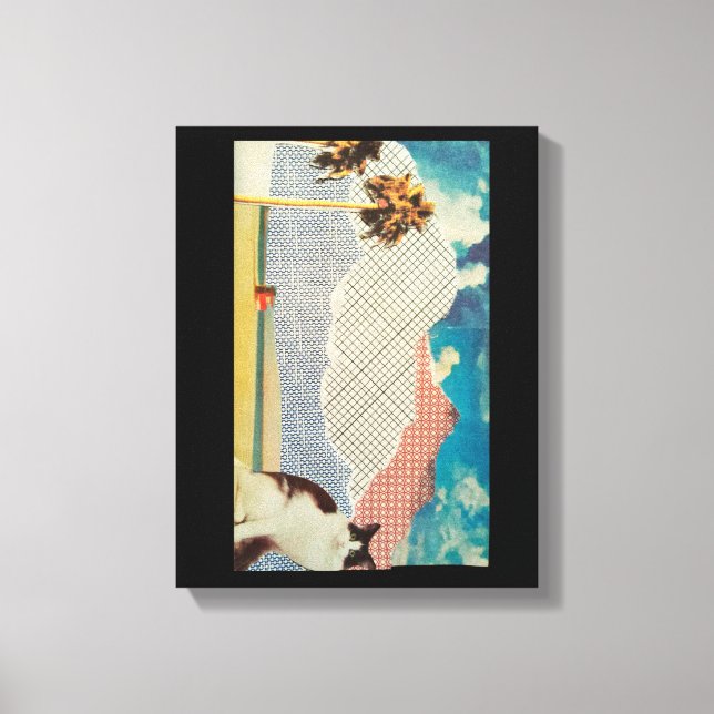 Lienzo Gato en un paisaje extraño (Anverso)