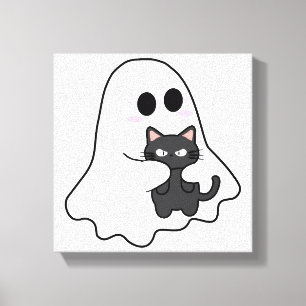 Lienzo Gato Fantasma Espeluznante Halloween