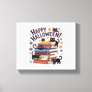 Lienzo Gato fantasma leyendo libros sobre regalos de amor