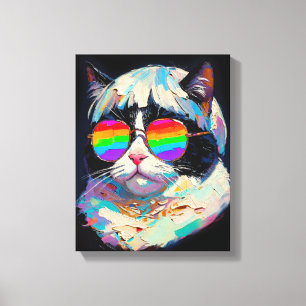 Lienzo Gato Gordo Genial (Pintura #1 / Negro)
