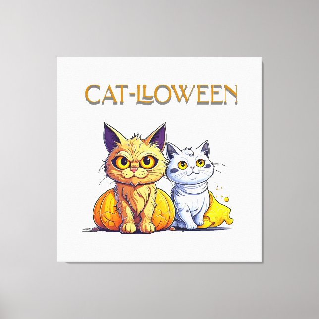 Lienzo Gato Halloween  (Anverso)