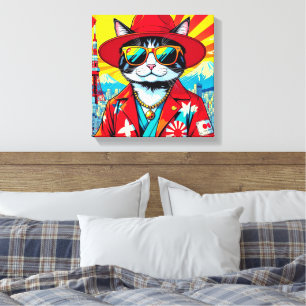 LIENZO GATO JAPONÉS DE LA CIUDAD DE BOBTAIL-BIG