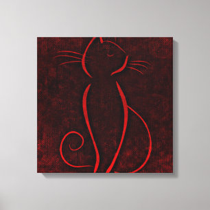 Lienzo Gato marrón rojo Zazzle_Growshop.