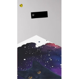 Lienzo Gato negro celeste espíritu místico animal cósmico