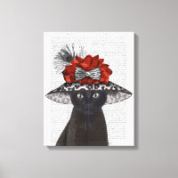 Gato negro con fabuloso Gorra 2