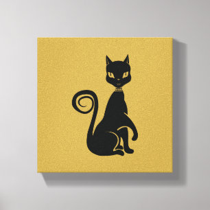 Lienzo Gato negro elegante