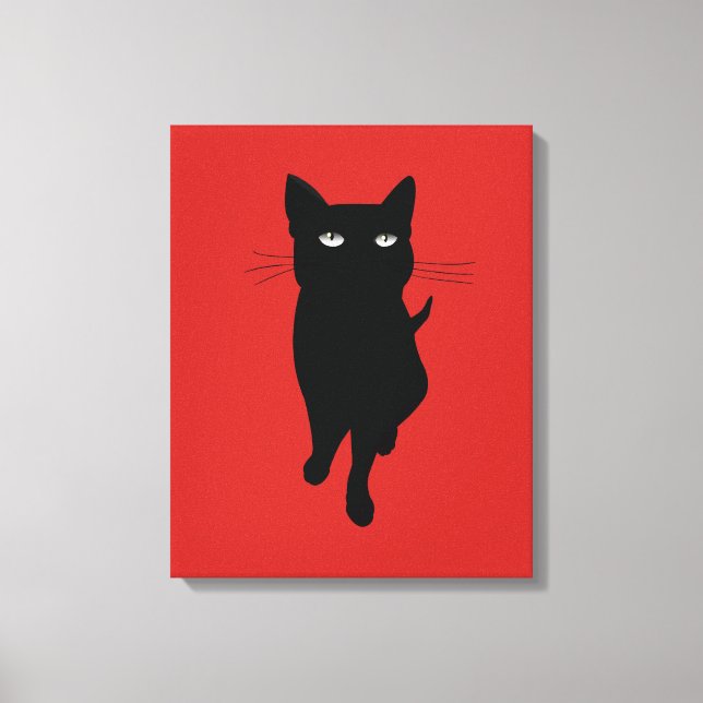 Lienzo Gato negro lindo felino (Anverso)