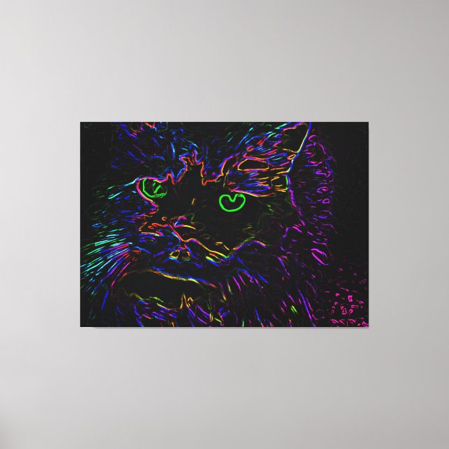 Lienzo Gato Neon Glow (Anverso)