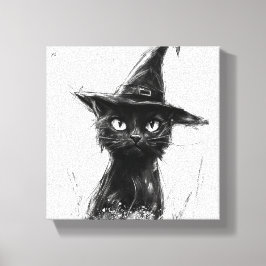 Lienzo Gato Preto (Impressão semelhante à pintura à mão)