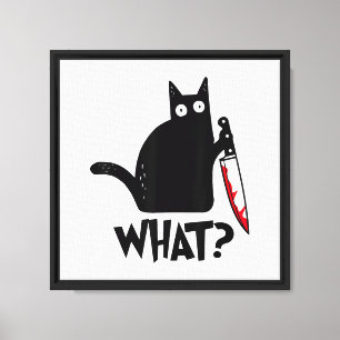 Lienzo Gato Qué_ Gracioso Gato Negro