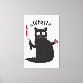 Lienzo Gato qué gracioso gato negro se burla de gato ases