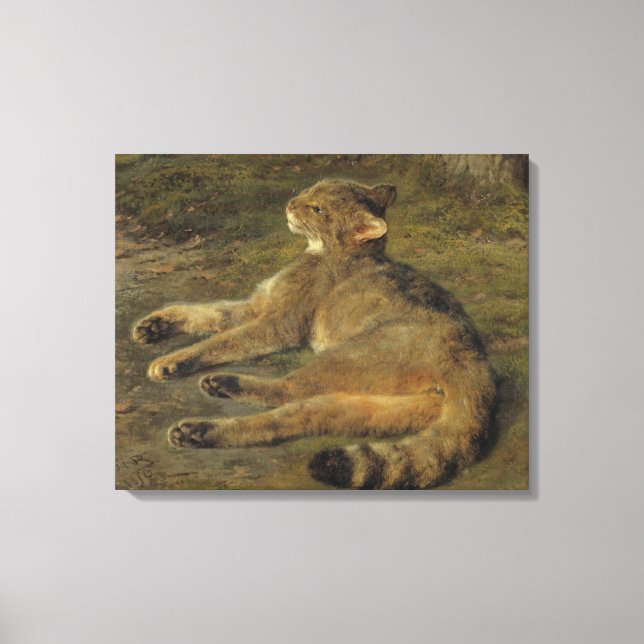 Lienzo Gato salvaje (por Rosa Bonheur) (Anverso)