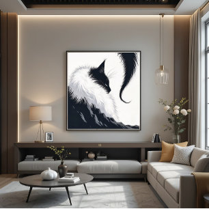 Lienzo Gato Silencioso Minimalista