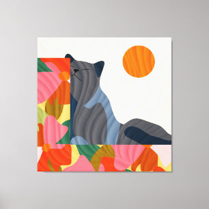 Lienzo Gato Sunny Garden