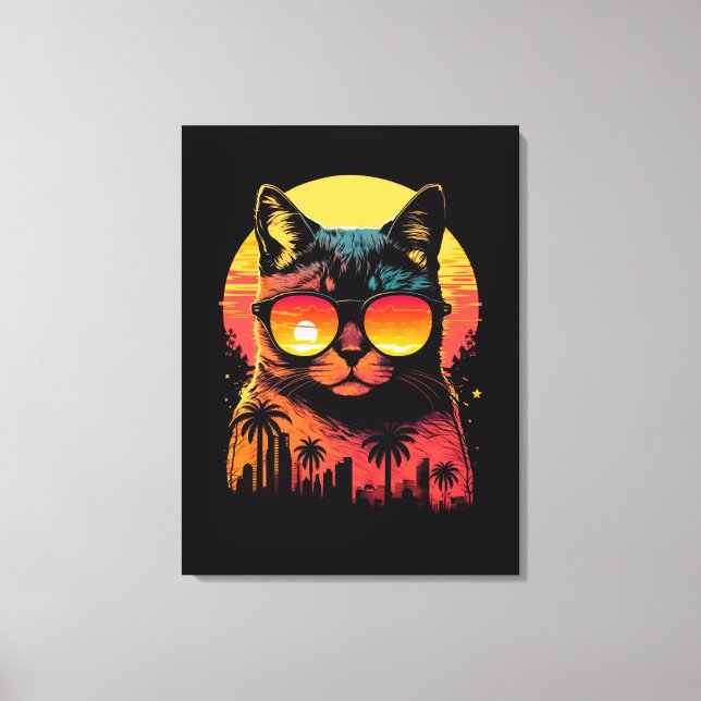 Lienzo Gato ventilado lindo con gafas en verano al atarde (Anverso)