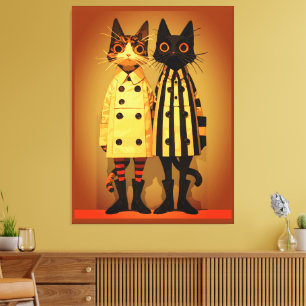 Lienzo Gatos de Moda – Abrigos y Botas de Gato Originales