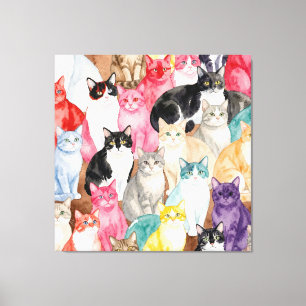 Lienzo Gatos en Multicolor