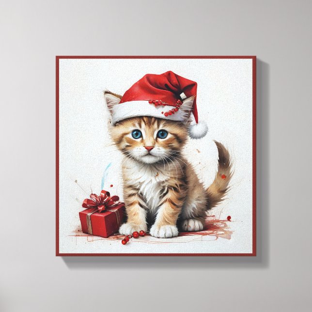 Lienzo Gatos festivos con disfraces de Navidades - Vibes  (Anverso)