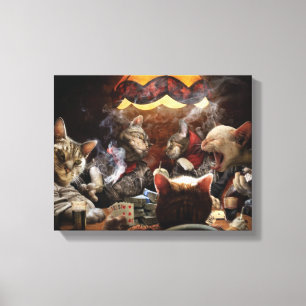 Lienzo Gatos jugando al póquer