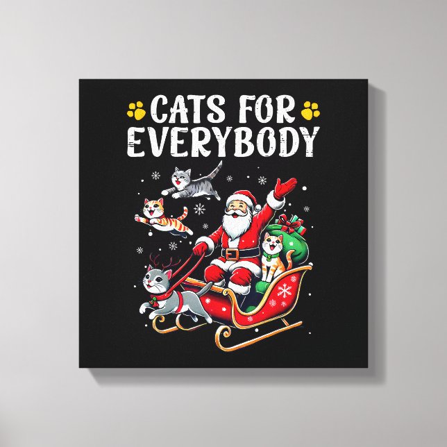 Lienzo Gatos Para Todos Navidades Gato Gracioso (Anverso)
