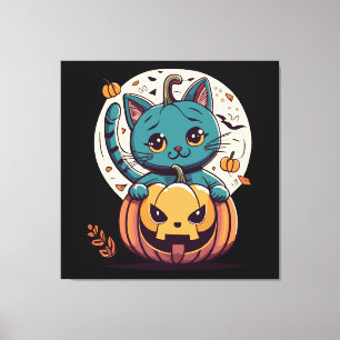 Lienzo Gatos y Calabazas para un Feliz Halloween!