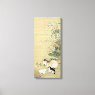 Lienzo Gatos y plantas otoñales, artista desconocido