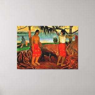 Lienzo Gauguin - Bajo el árbol de pandanus