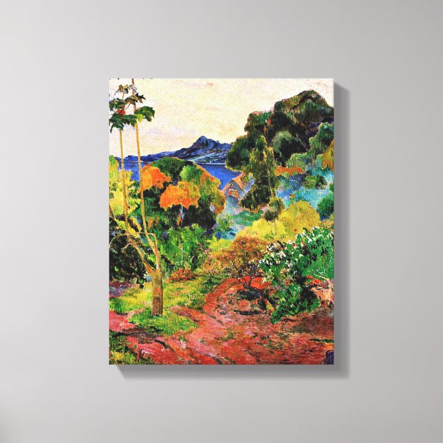 Lienzo Gauguin - Paisaje de Martinica, pintura famosa, (Anverso)