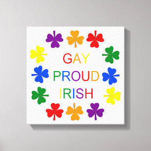 Lienzo Gay Proud Irlandés LGBT Rainbow Shamrock