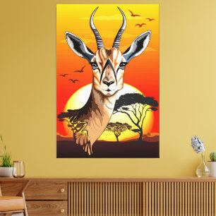 Lienzo Gazelle Animal salvaje Antelope africano