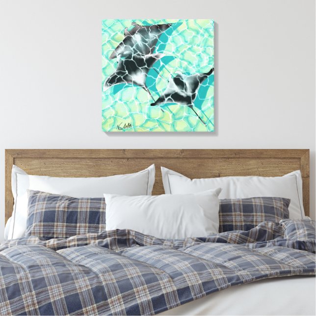 Lienzo GB Print on canvas Manta Rays (Insitu(Dormitorio))