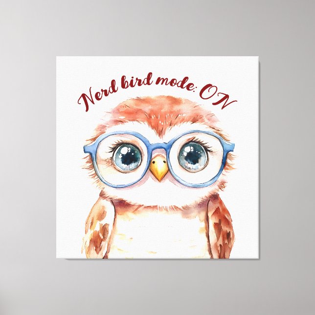Lienzo Geek Nerd Bird (Anverso)