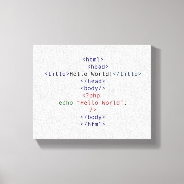 Lienzo Geek php Greeting (Anverso)