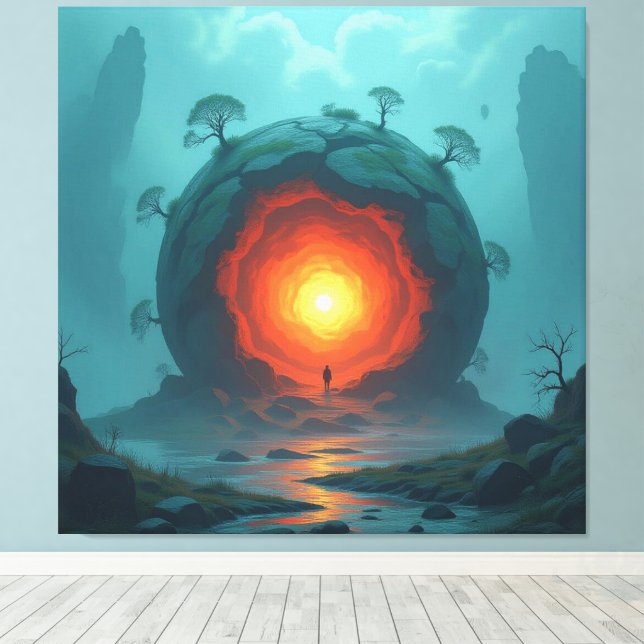 Lienzo Geheimnisvoller Erdkern  Das Herz unseres Planeten (Insitu (piso de madera))