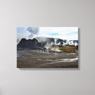 Lienzo Géiser Castle y Cuenca Geyser Superior, Yellowston