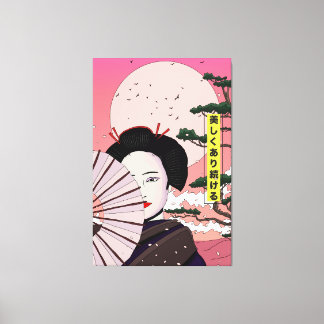 Lienzo Geisha Sé Hermosa Manga japonés estilo Japonés