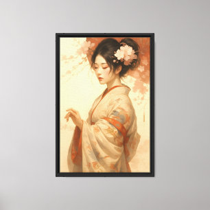 Lienzo Geisha Serenity Art - Mujer japonesa elegante