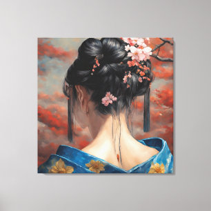 Lienzo Geisha y kimono