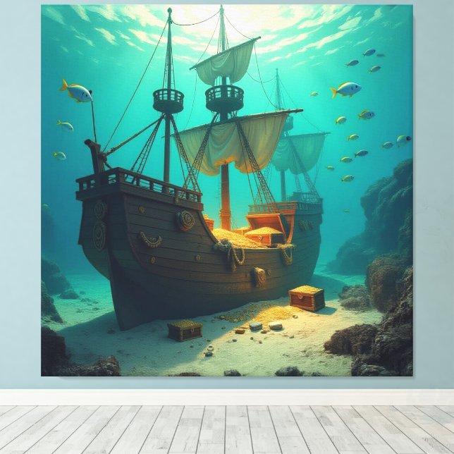 Lienzo Geisterschiff der Piraten   (Insitu (piso de madera))