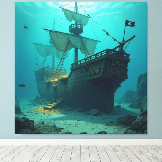 Lienzo Geisterschiff der Piraten   (Insitu (piso de madera))