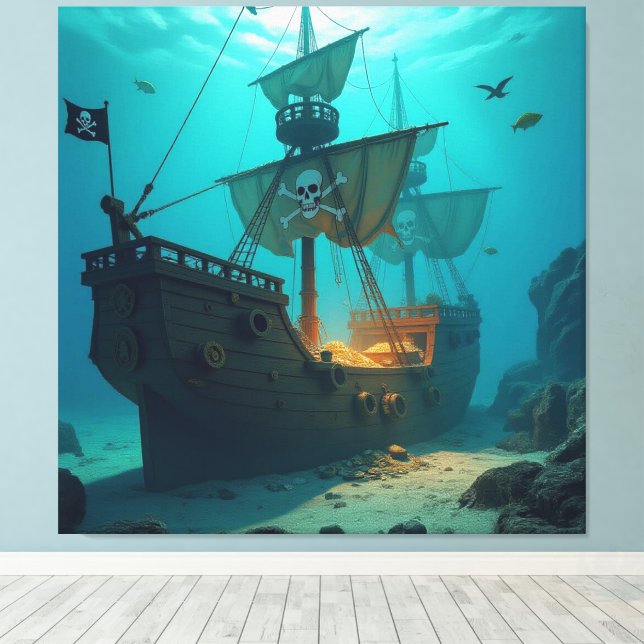 Lienzo Geisterschiff der Piraten   (Insitu (piso de madera))