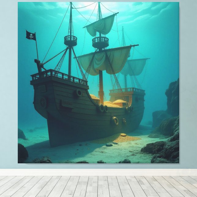 Lienzo Geisterschiff der Piraten   (Insitu (piso de madera))