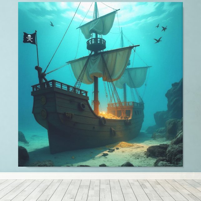 Lienzo Geisterschiff der Piraten   (Insitu (piso de madera))