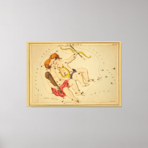 Lienzo Gemini - Rótulo vintage de la imagen zodiaca