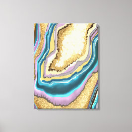 Lienzo Gemstone de ácidos de oro abstracto moderno