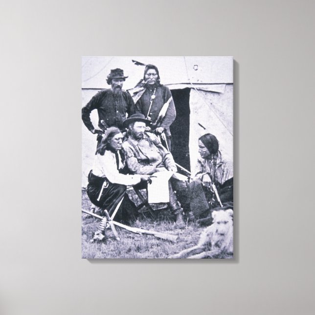 Lienzo General George A. Custer (1839-76) con su indio (Anverso)