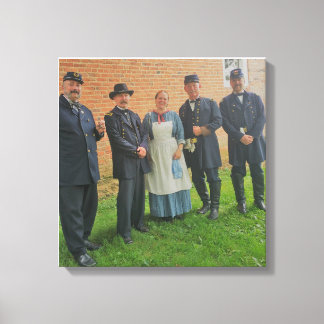 Lienzo Generales de guerra civil y enfermera de guerra ci
