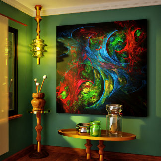 Lienzo Genesis Blue Abstract Art envuelto tela impresa