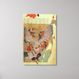 Lienzo Genghis Khan (c.1162-1227) que lucha a los chinos