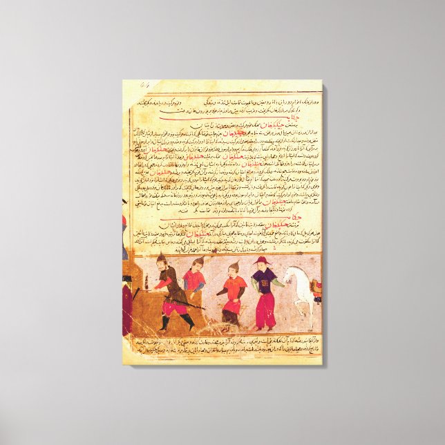 Lienzo Genghis Khan y sus hijos por Rashid al-Din (Anverso)